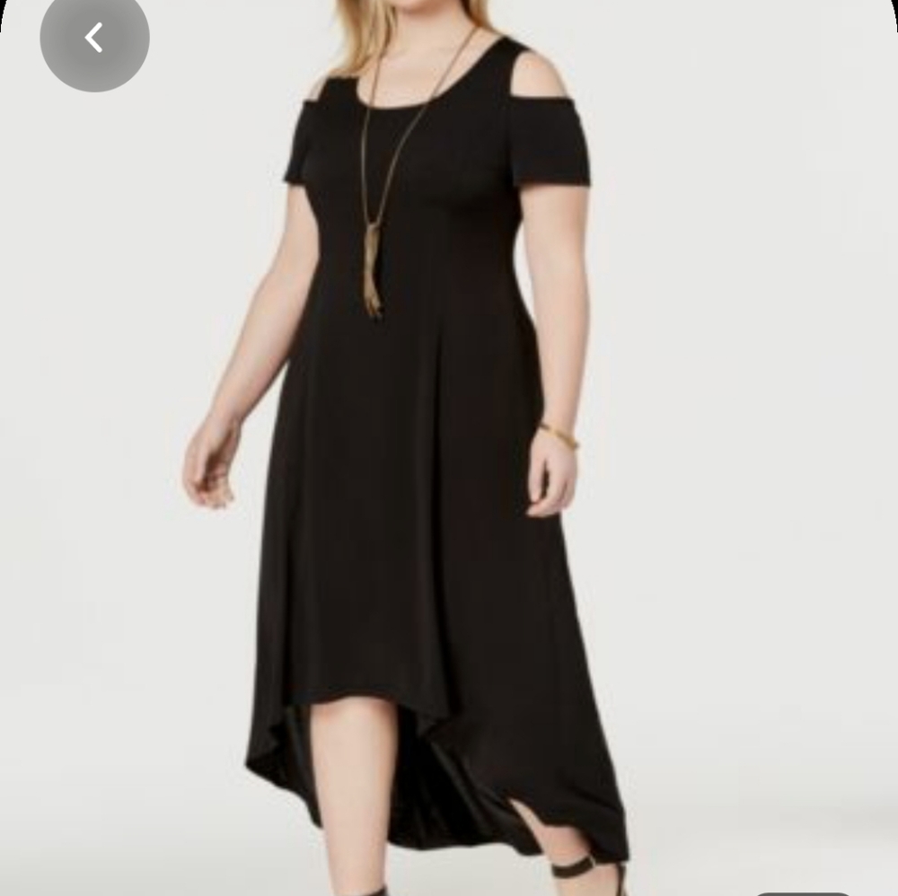 WOMEN'S PLUS HIGH LOW HEMSHOULDER SHEAT MAXI DRESS